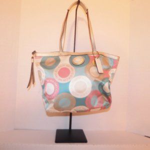 Coach  Signature Scarf Print Large Satin Hobo Shoulder Bag snaphead